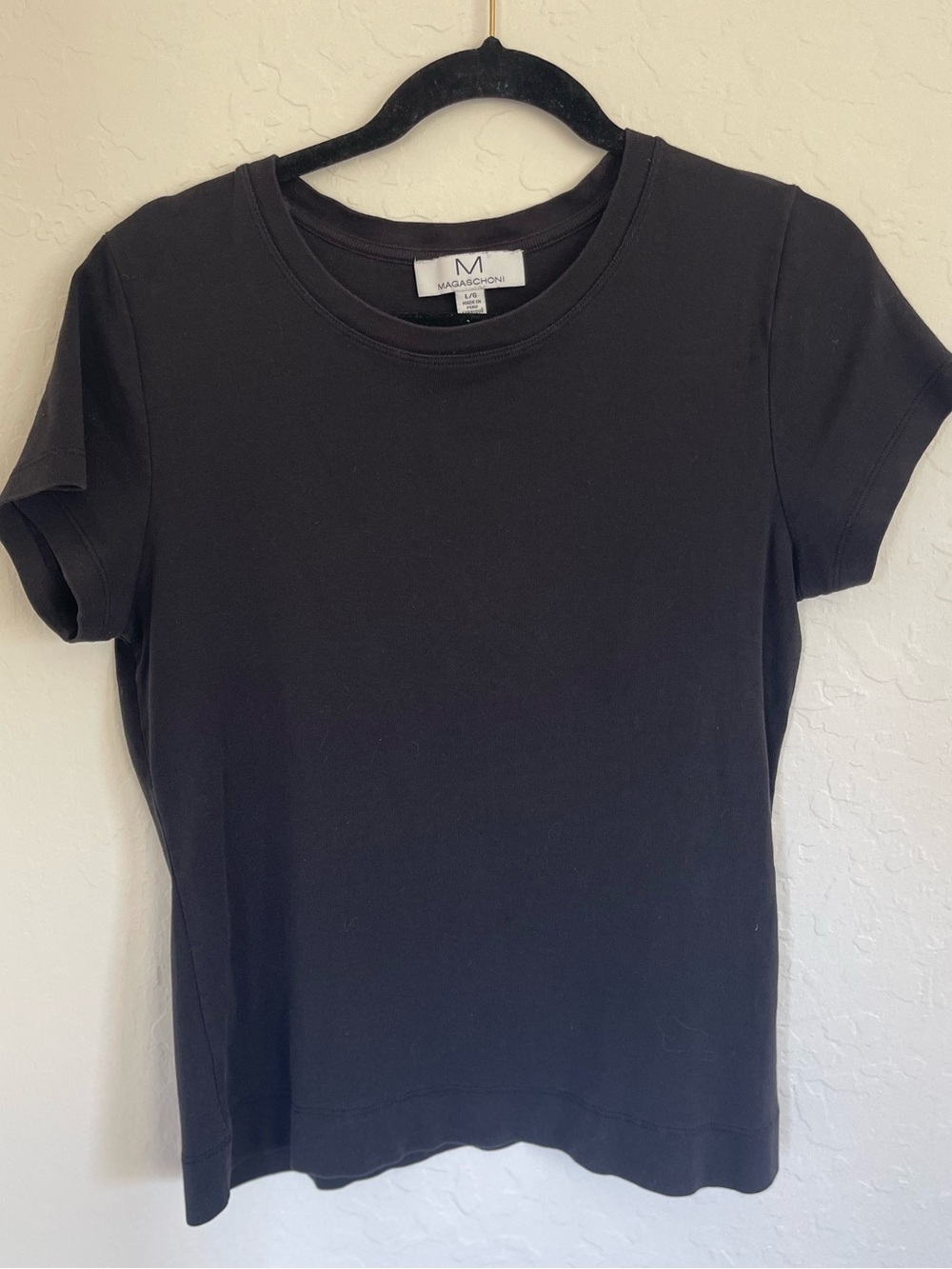 Magaschoni Black T Shirt 100% Pima Cotton Women’s Large